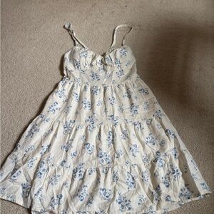 Hollister White and Blue Floral Dress